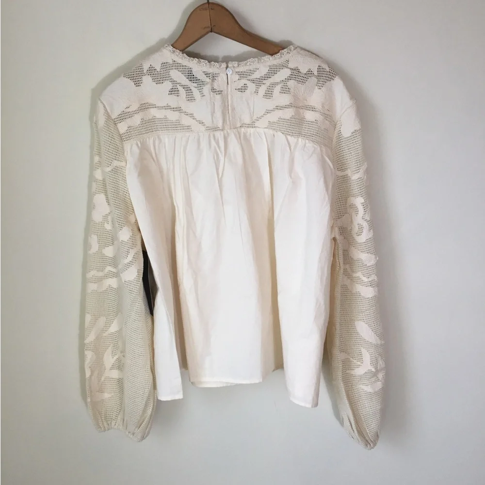 Tuckernuck ivory Patchwork embroidered Cressida Blouse…NEW - Picture 3 of 7